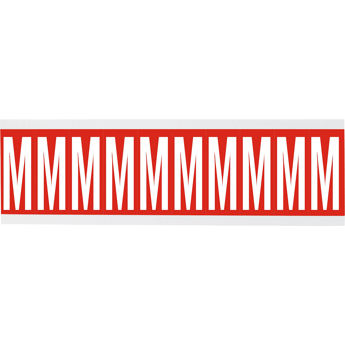 Numbers or letters on card - 22 x 57 mm White/Red - M
