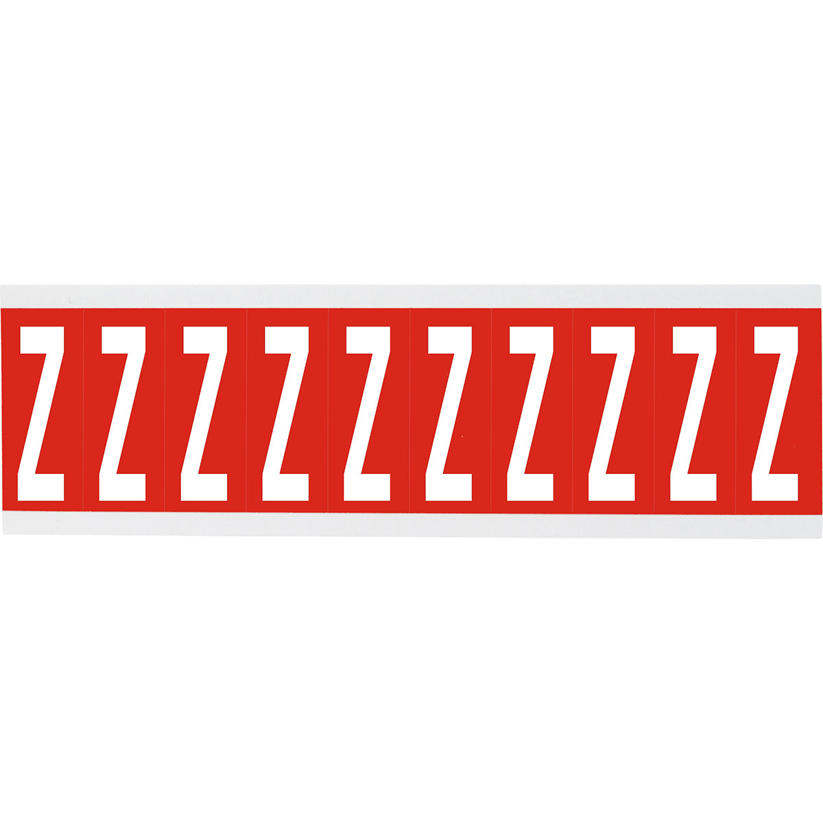 Numbers or letters on card - 22 x 57 mm White/Red - Z