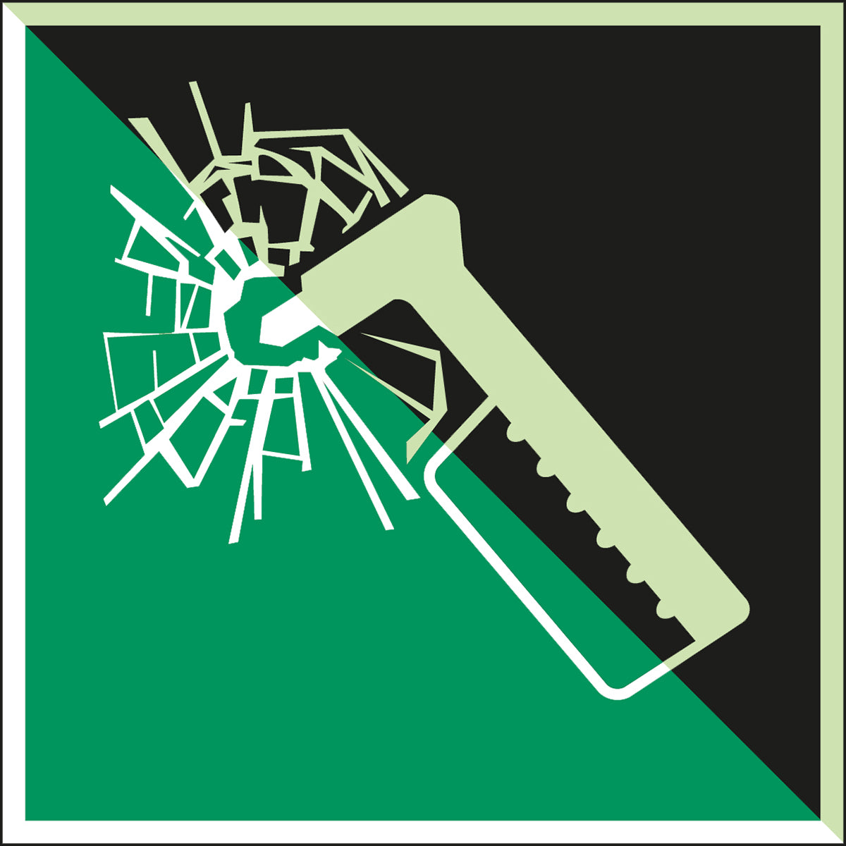 ISO-Sicherheitsschild – Notfallhammer