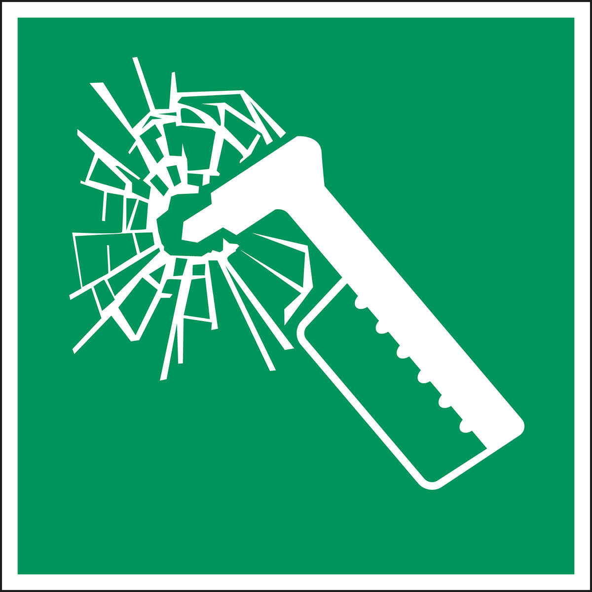 ISO-Sicherheitsschild – Notfallhammer