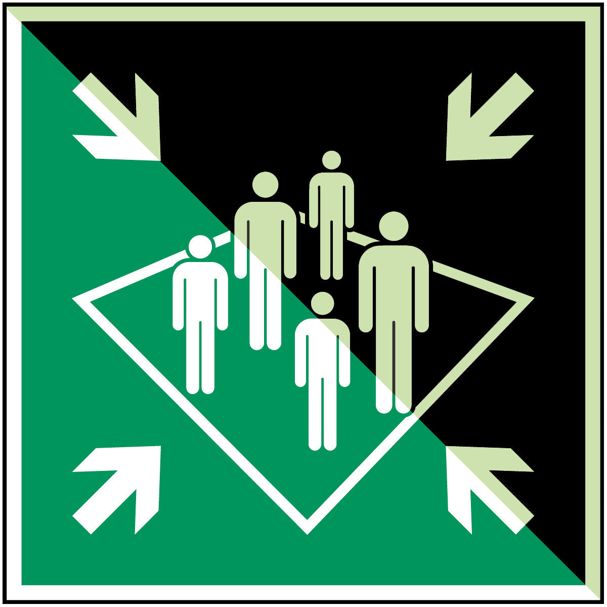 Sammelstelle auf einem Schiff – ISO 7010