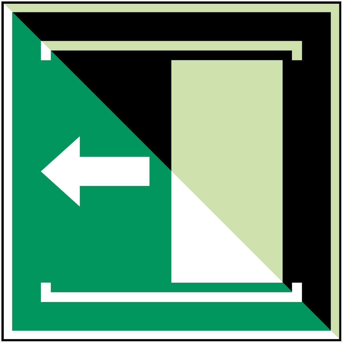 Schiebetür öffnet nach links – ISO 7010