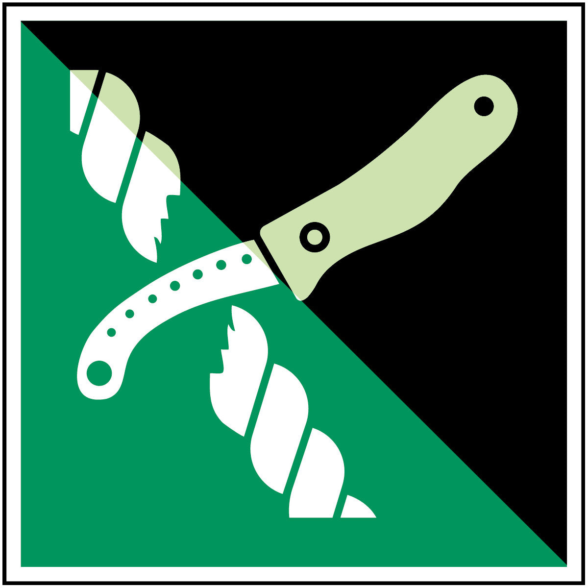 Messer für Rettungsfloß – ISO 7010