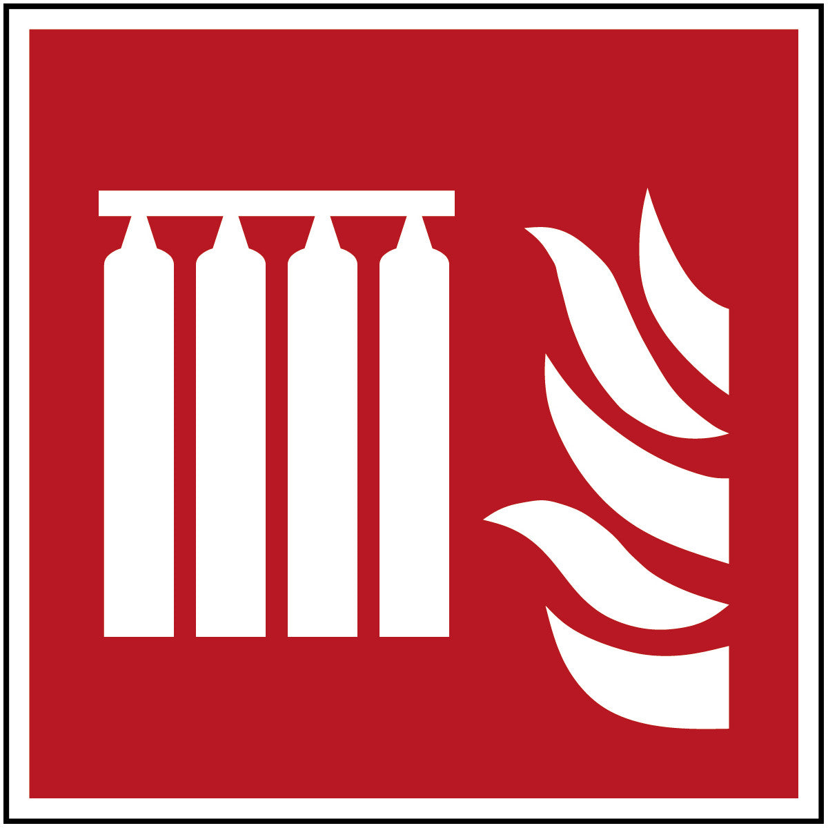 Fest eingebaute Feuerlöschmittel-Batterie – ISO 7010