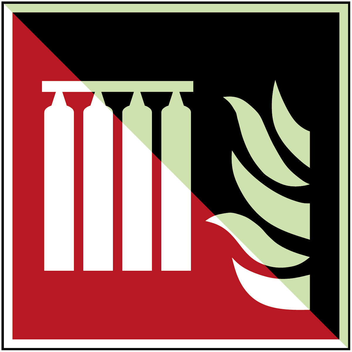 Fest eingebaute Feuerlöschmittel-Batterie – ISO 7010