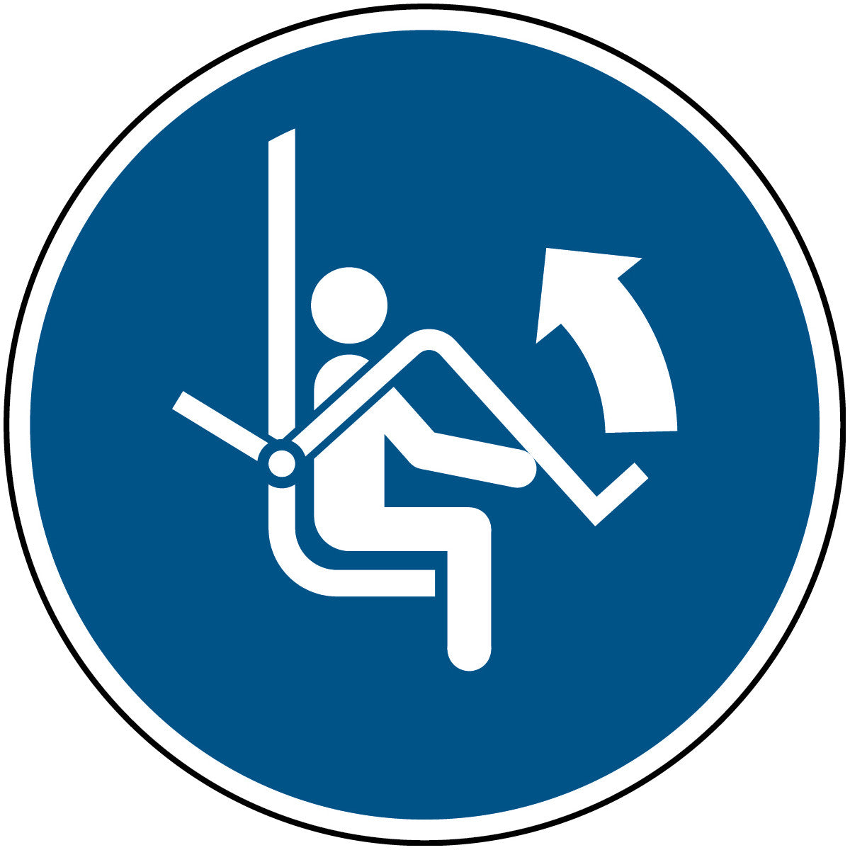 Sicherheitsbügel des Sessellifts öffnen – ISO 7010