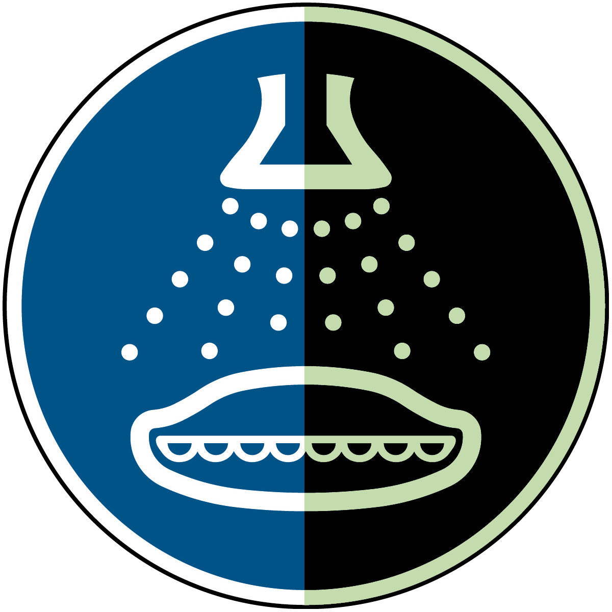 Wassersprühanlage einschalten beim Aussetzvorgang – ISO 7010