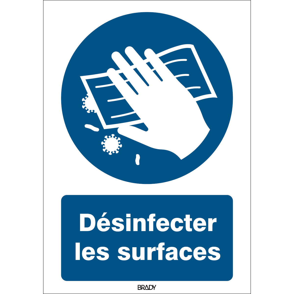 Signal de sécurité ISO - Désinfecter les surfaces