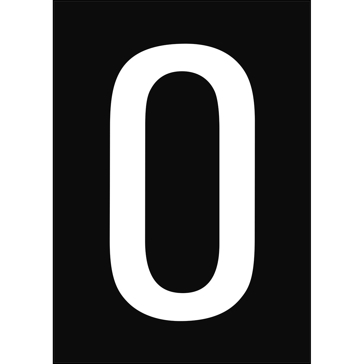 Zahlen & Buchstaben A4 - Schwarz/Weiss - 0 - B-859 (Magnetische Folie)