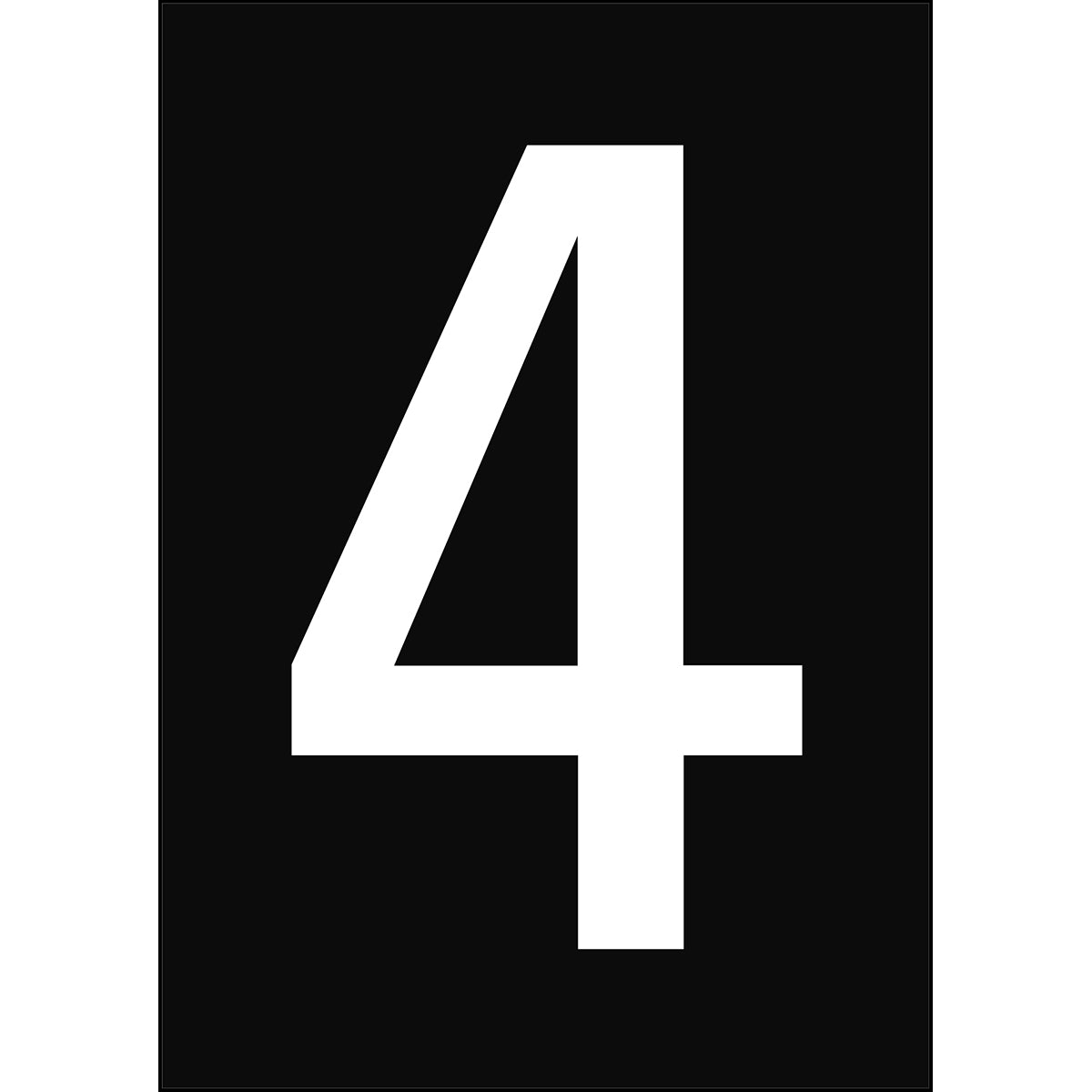 Chiffres et lettres A4 - Noir/Blanc - 4 - B-7527 (Polypropylène)
