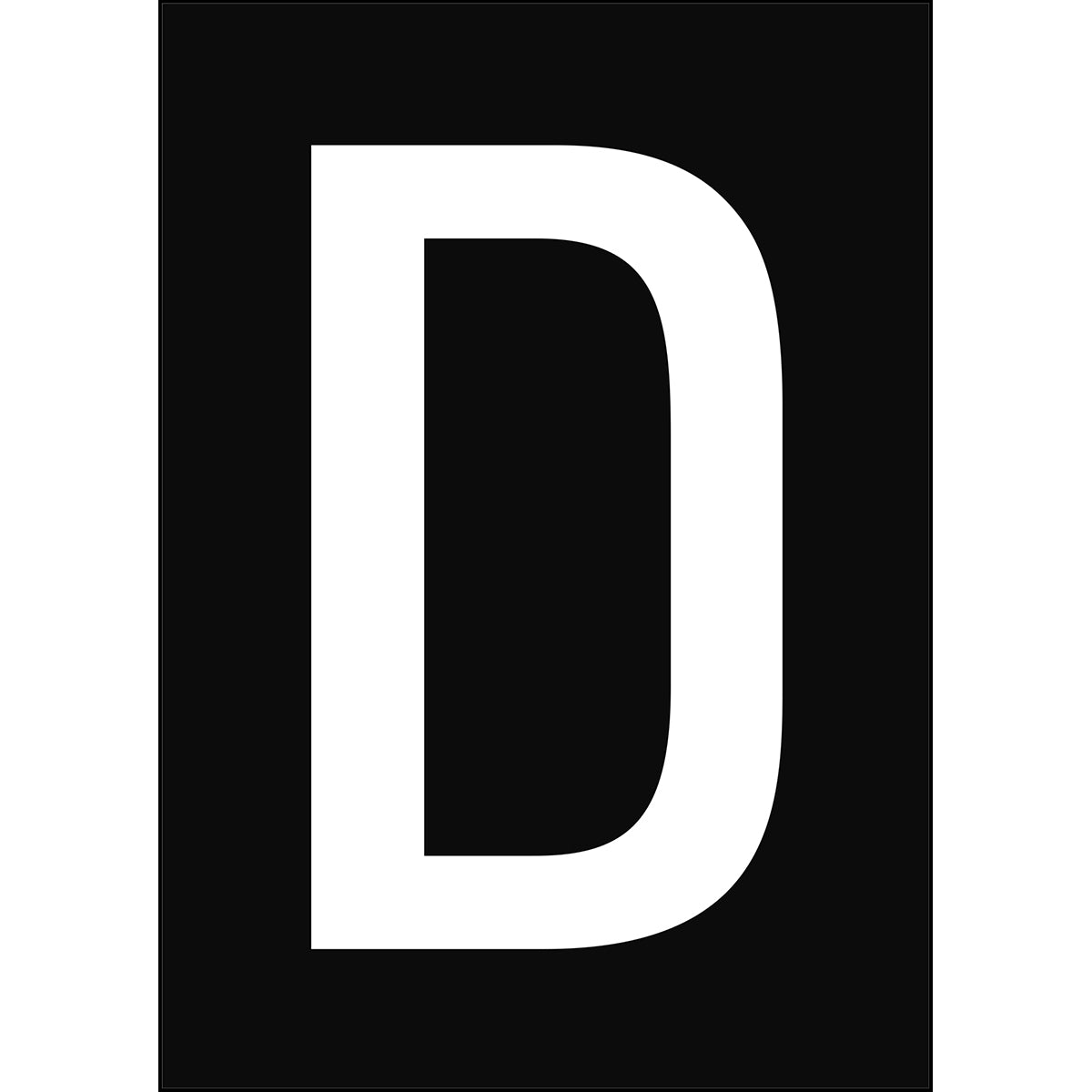 Numbers & Letters A4 - Black/White - D - B-7541 (Laminated Polyester)