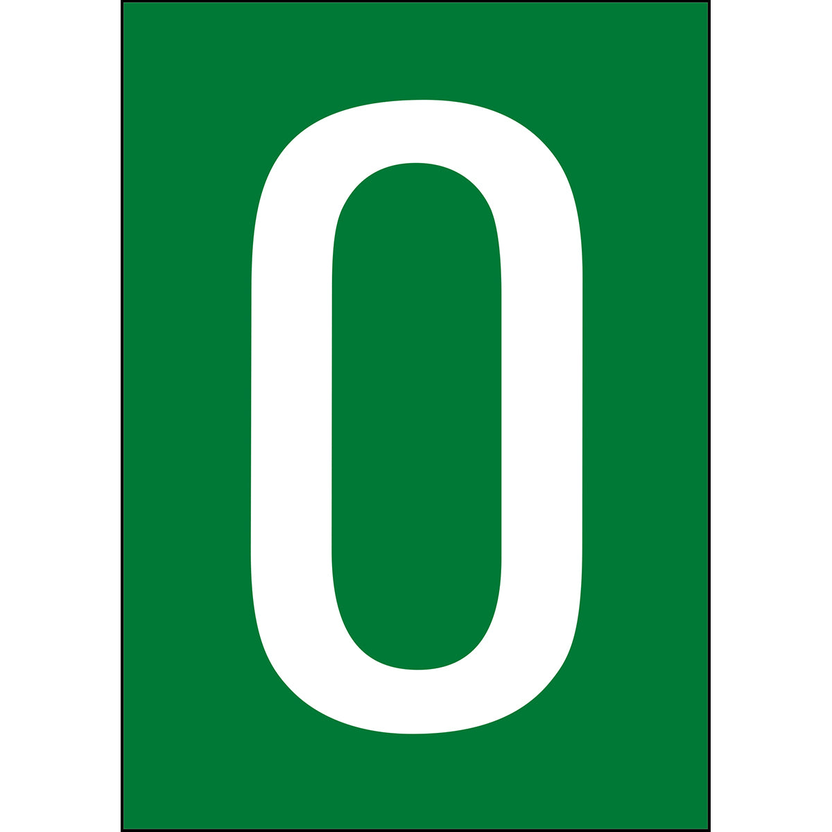 Chiffres et lettres A4 - Vert/Blanc - 0 - B-859 (Film magnétique)