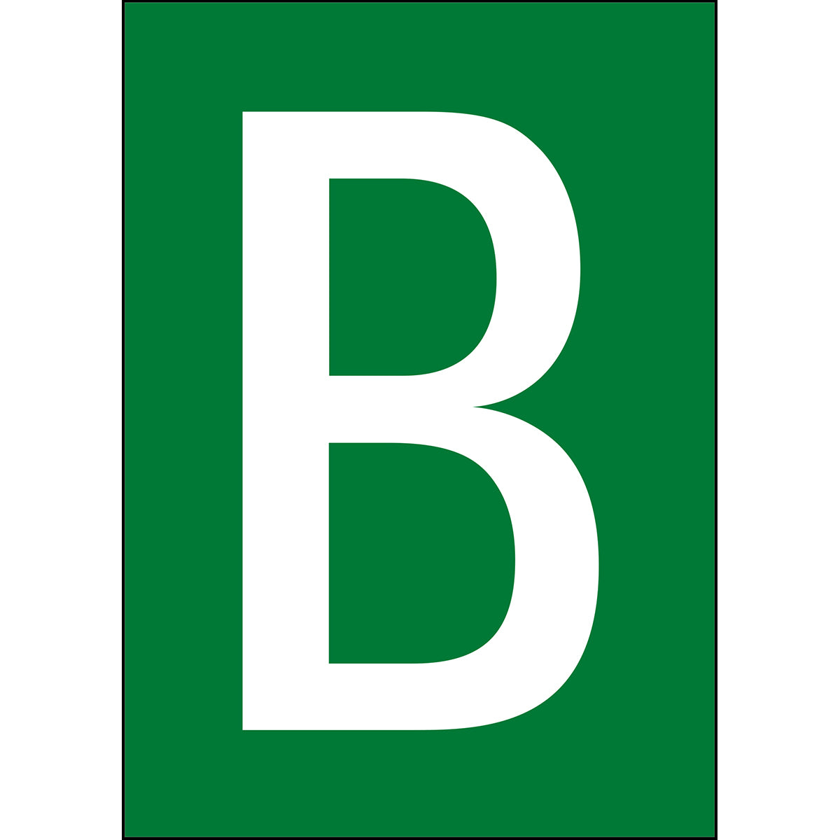 Chiffres et lettres A4 - Vert/Blanc - B - B-7541 (Polyester laminé)