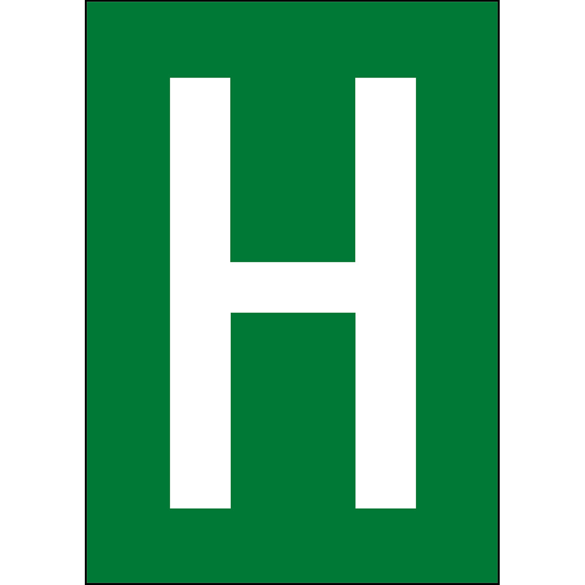 Numbers & Letters A4 - Green/White - H - B-859 (Magnetic Foil)