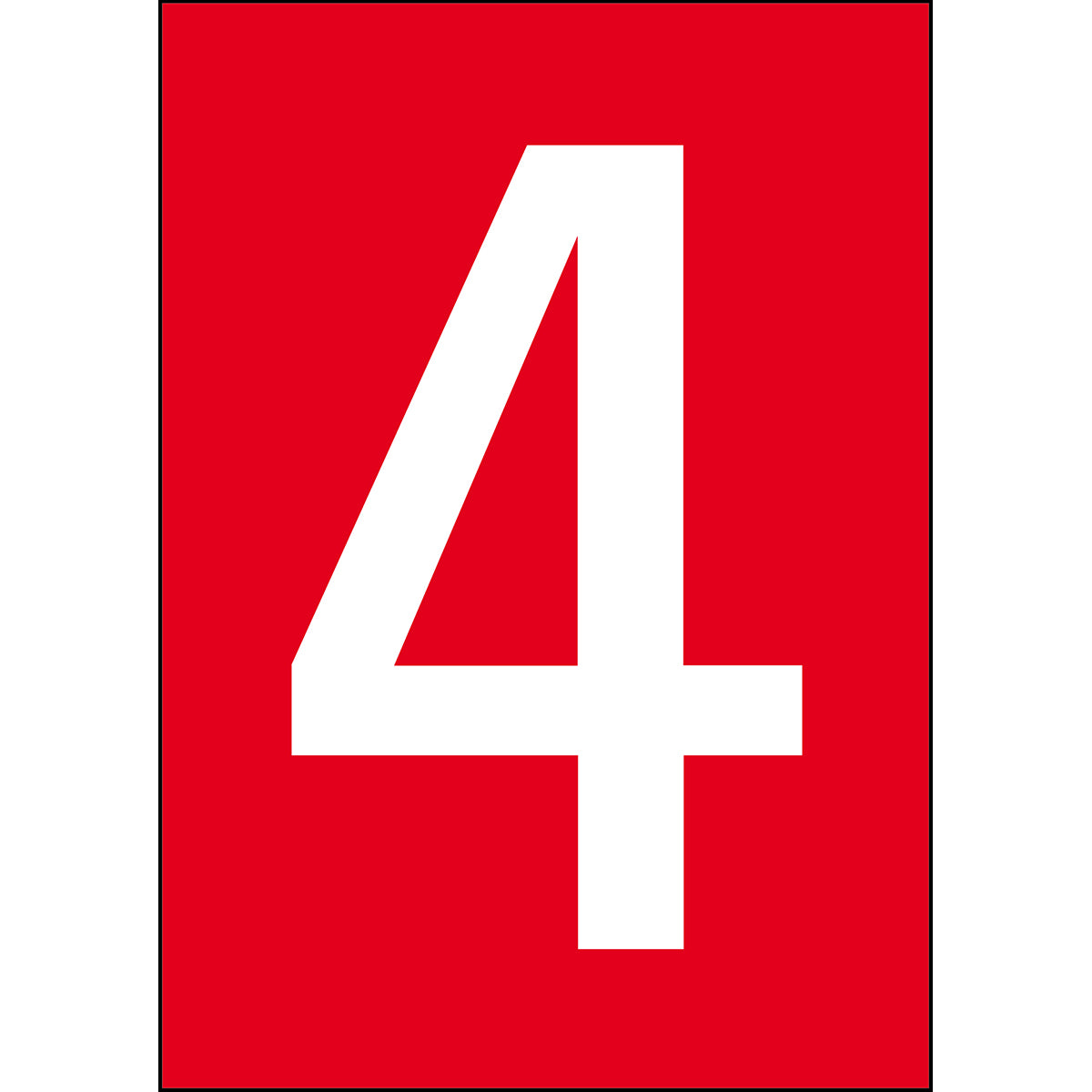 Numbers & Letters A4 - Red/White - 4 - B-7527 (Polypropylene)