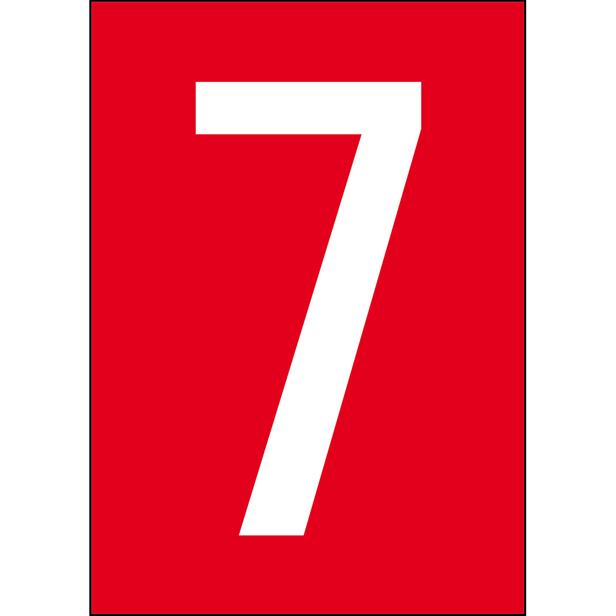 Numbers & Letters A4 - Red/White - 7 - B-7541 (Laminated Polyester)