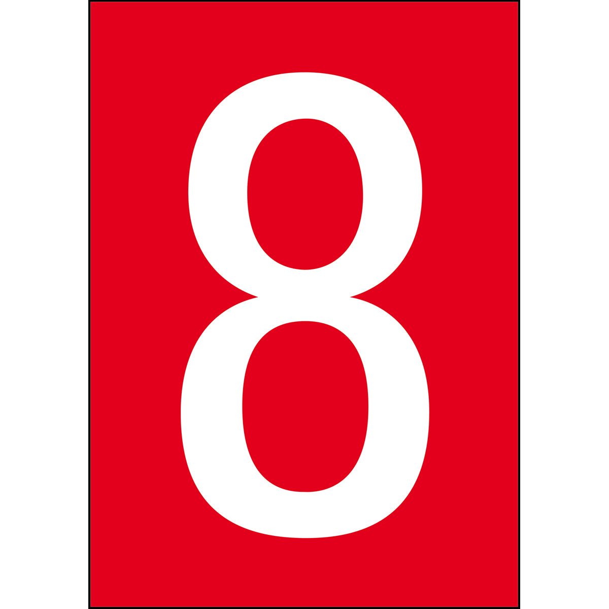 Zahlen & Buchstaben A4 - Rot/Weiss - 8 - B-859 (Magnetische Folie)