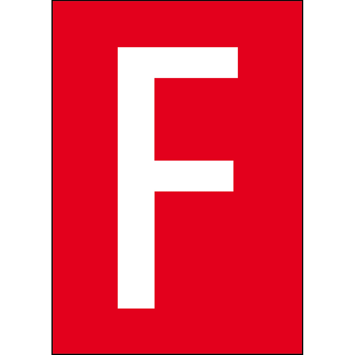 Zahlen & Buchstaben A4 - Rot/Weiss - F - B-7541 (Laminierter Polyester)