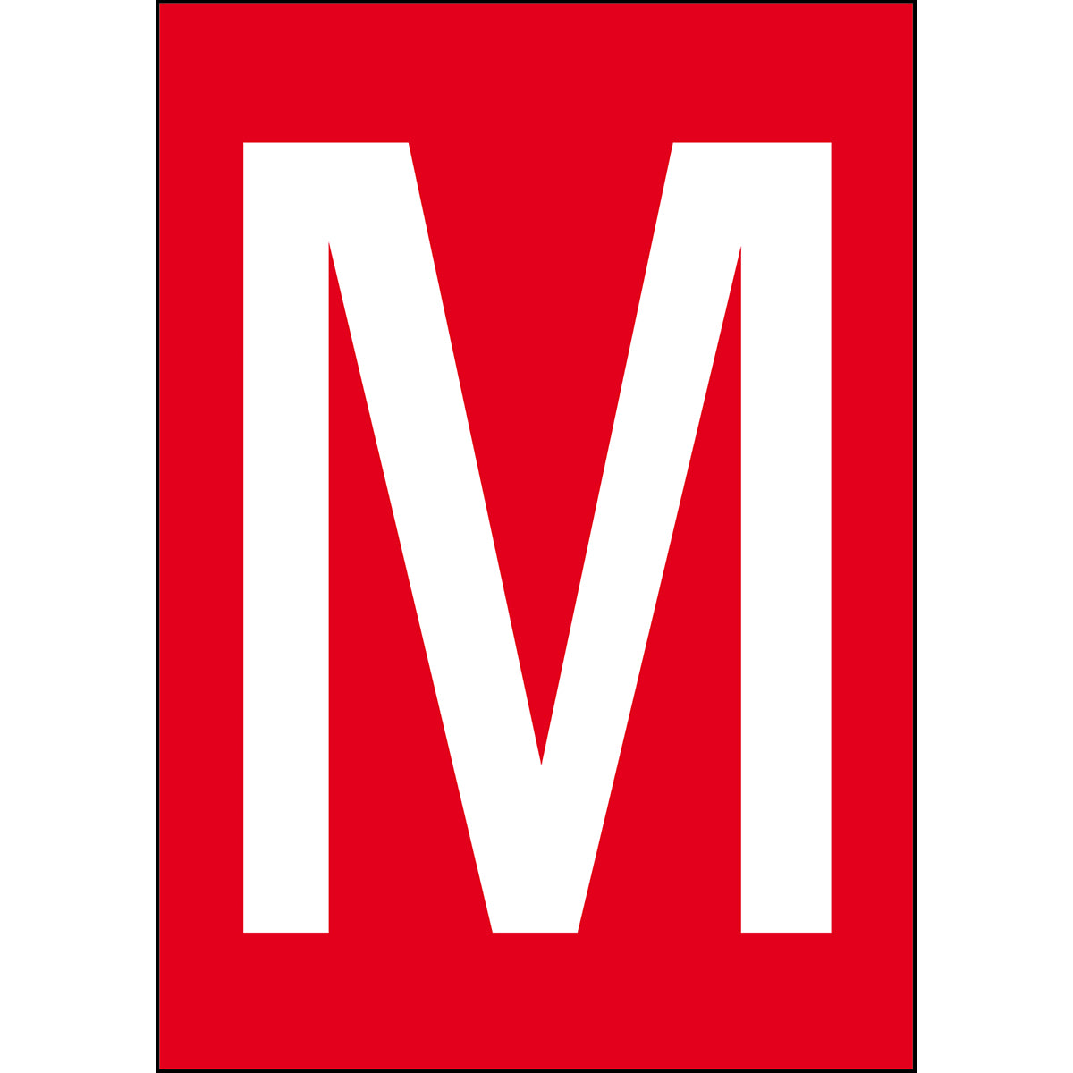 Zahlen & Buchstaben A4 - Rot/Weiss - M - B-859 (Magnetische Folie)