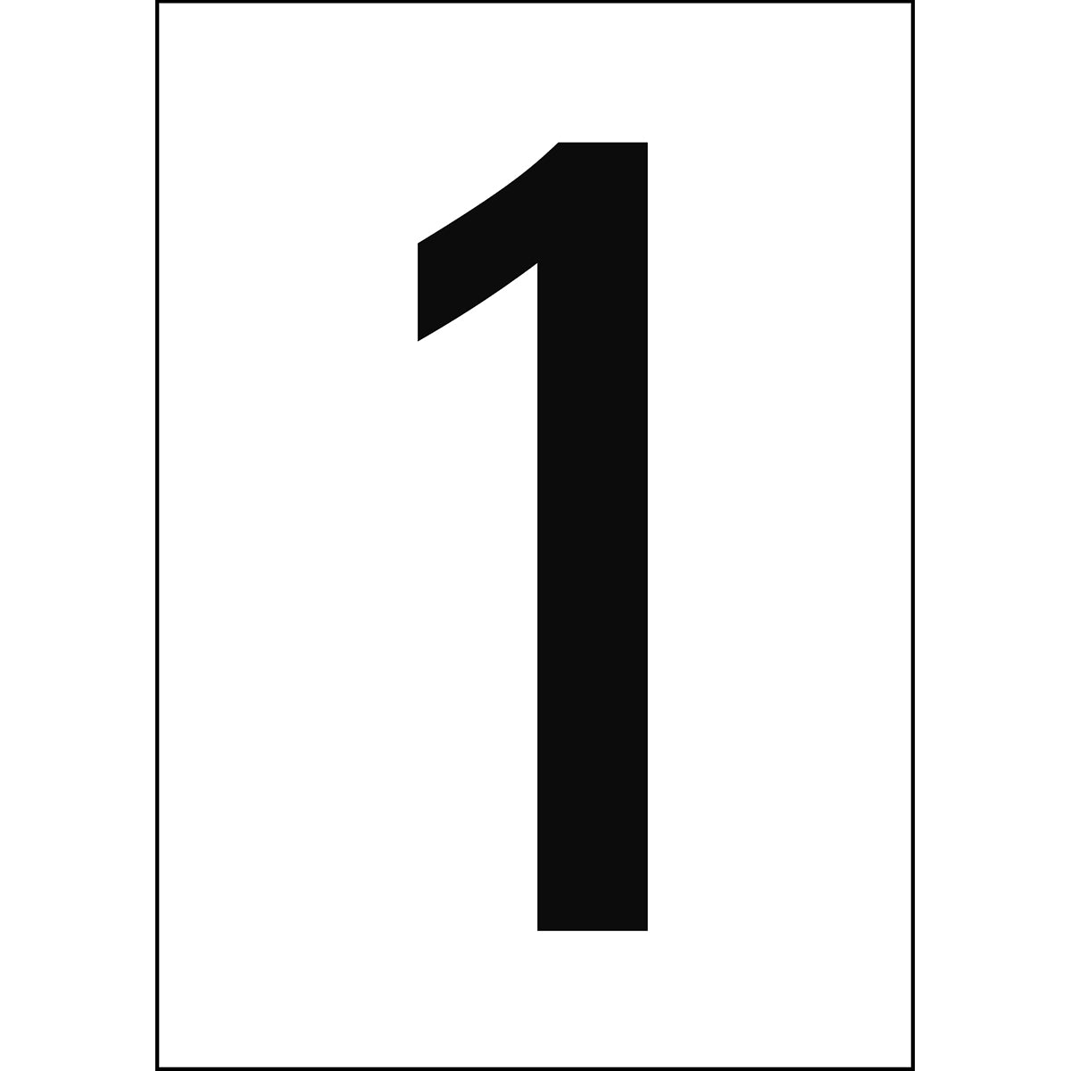 Chiffres et lettres A4 - Blanc/Noir - 1 - B-7541 (Polyester laminé)
