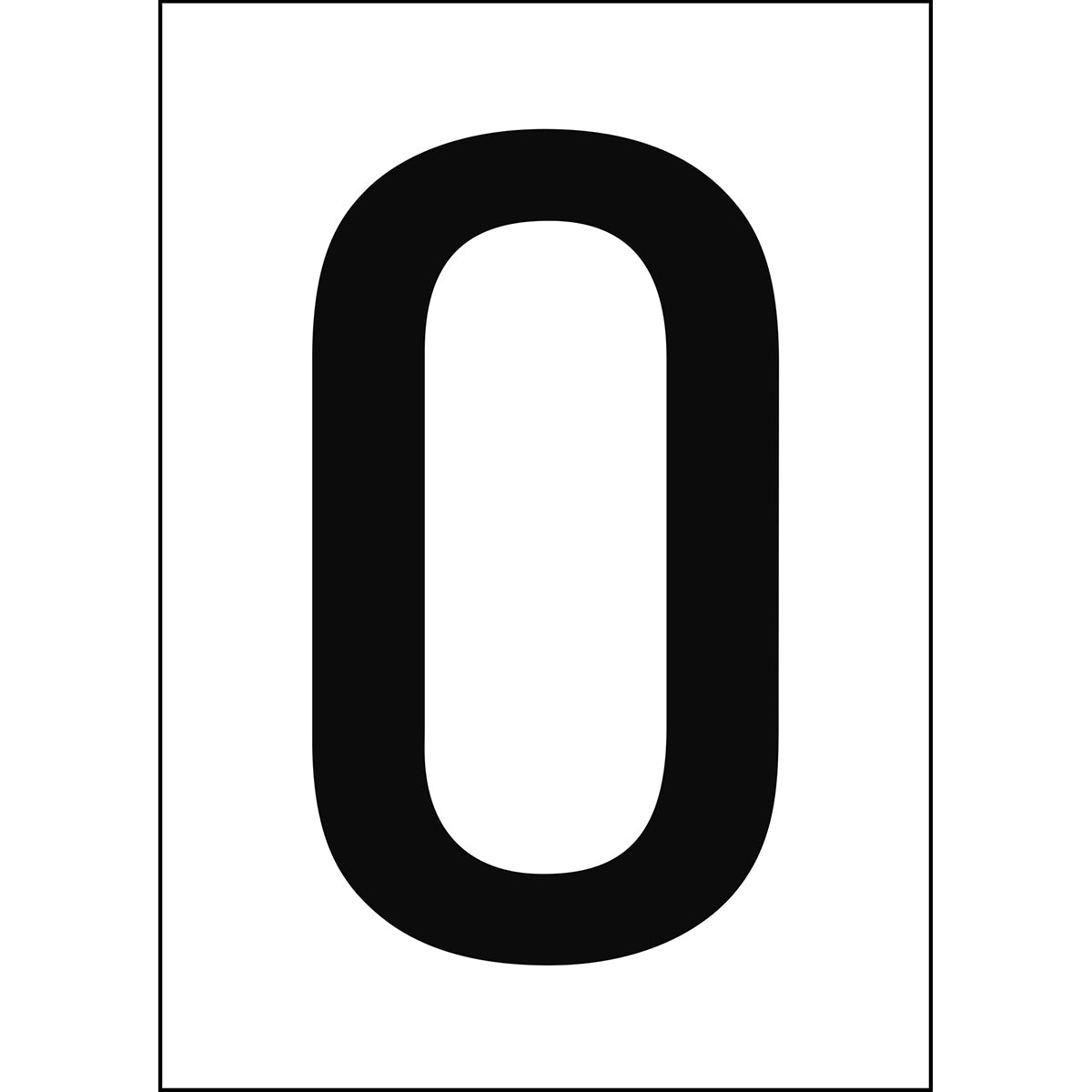 Numbers & Letters A4 - White/Black - O - B-7541 (Laminated Polyester)