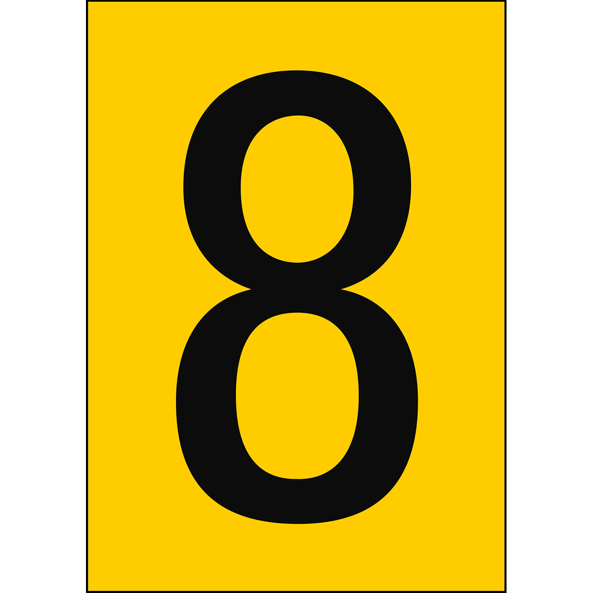 Numbers & Letters A4 - Yellow/Black - 8 - B-859 (Magnetic Foil)