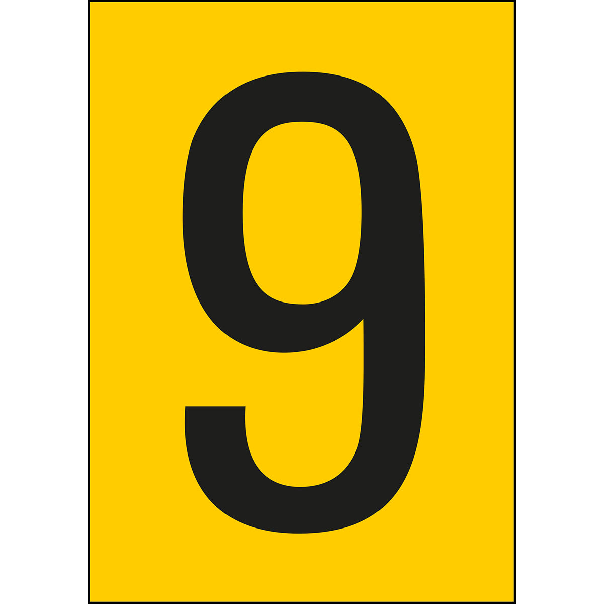 Numbers & Letters A4 - Yellow/Black - 9 - B-859 (Magnetic Foil)