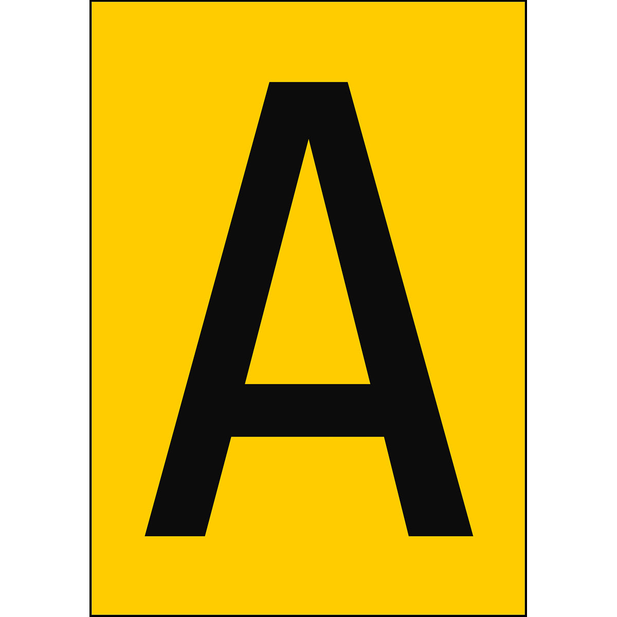 Numbers & Letters A4 - Yellow/Black - A - B-7527 (Polypropylene)