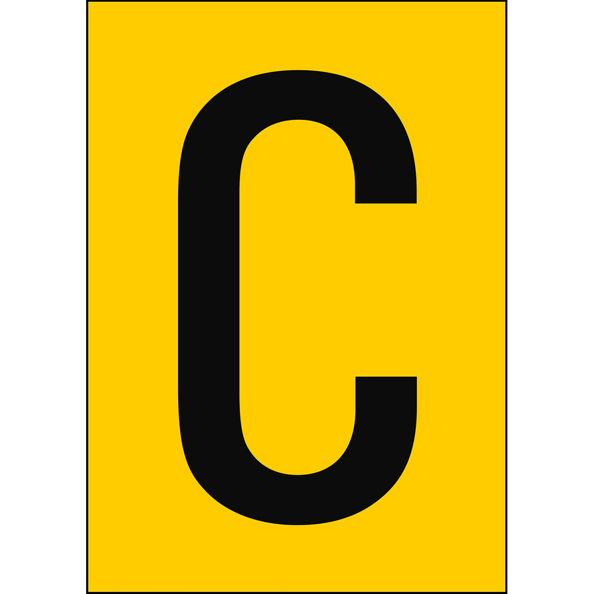 Numbers & Letters A4 - Yellow/Black - C - B-859 (Magnetic Foil)