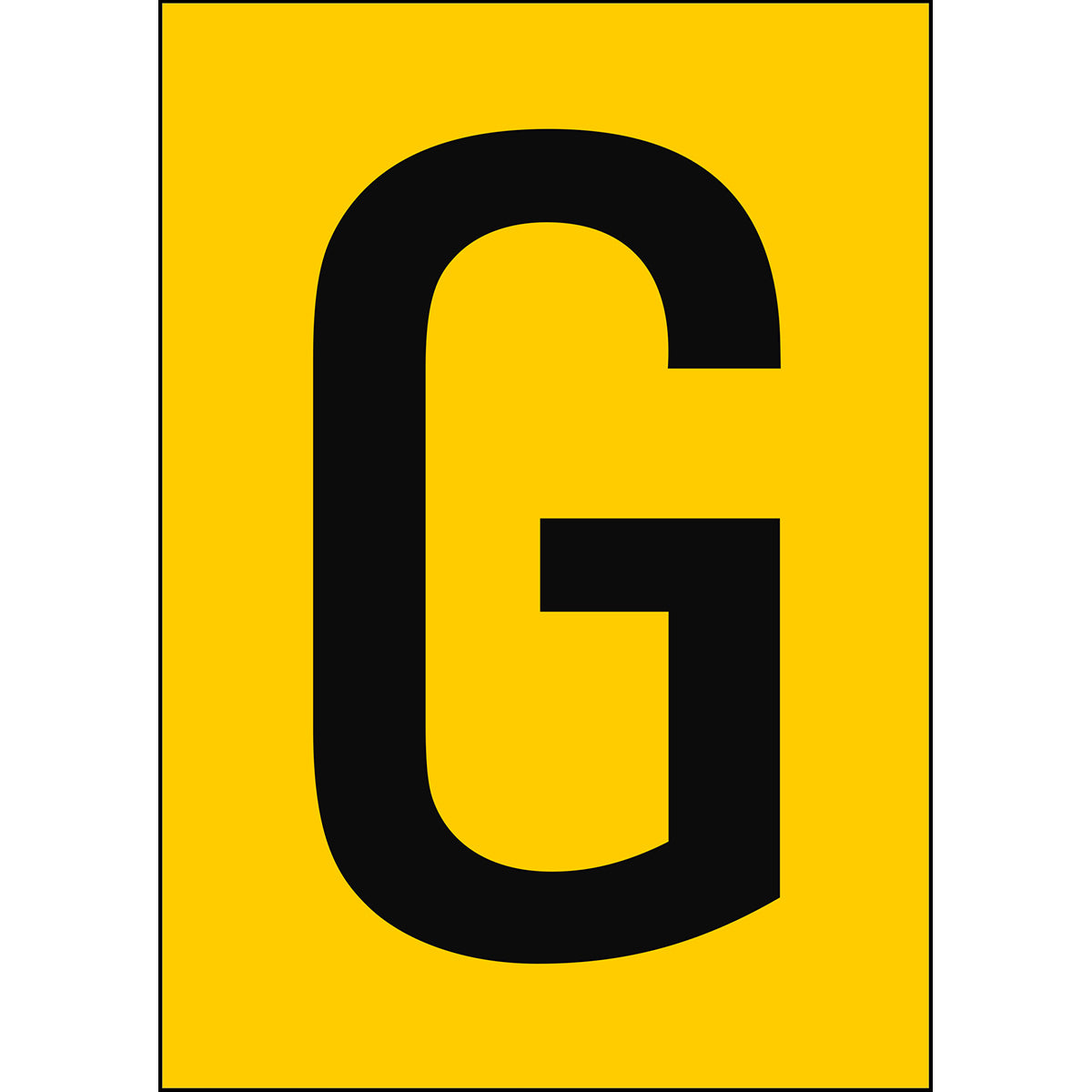 Zahlen & Buchstaben A4 - Gelb/Schwarz - G - B-7541 (Laminierter Polyester)