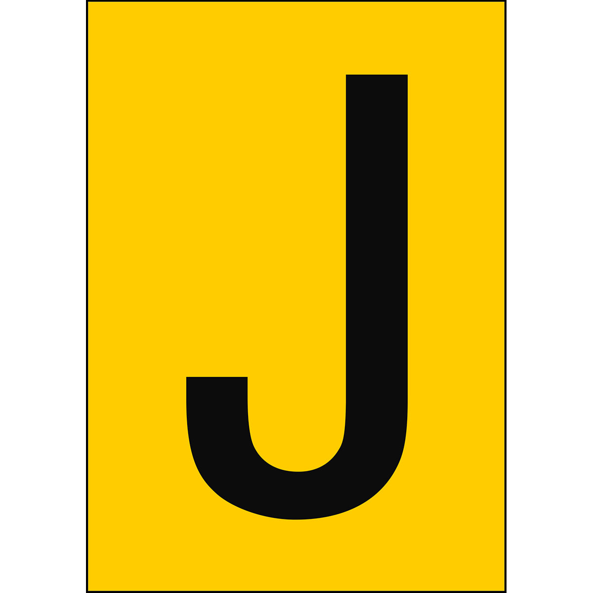 Numbers & Letters A4 - Yellow/Black - J - B-859 (Magnetic Foil)