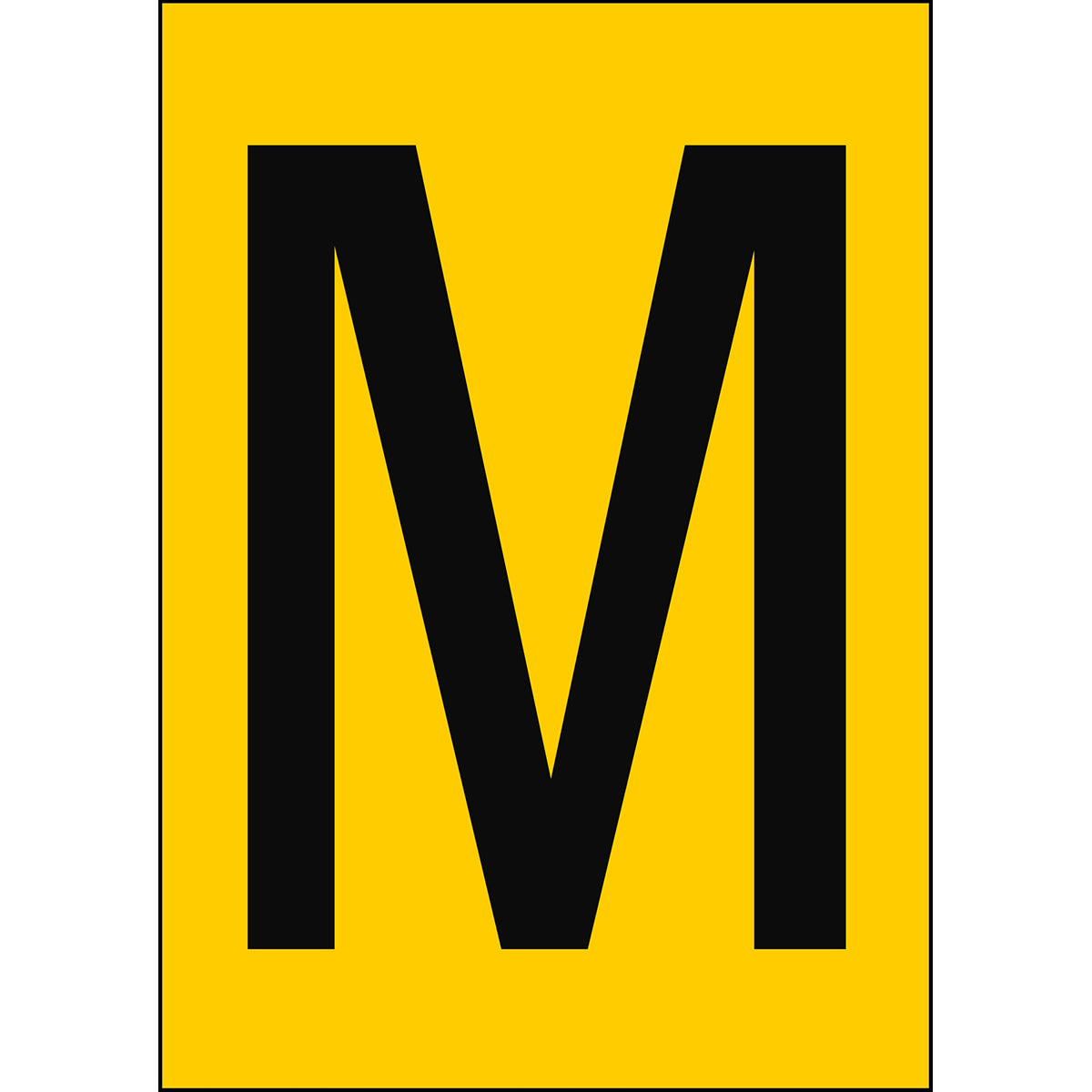 Zahlen & Buchstaben A4 - Gelb/Schwarz - M - B-859 (Magnetische Folie)