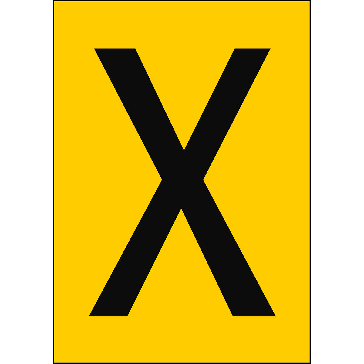 Numbers & Letters A4 - Yellow/Black - X - B-7541 (Laminated Polyester)