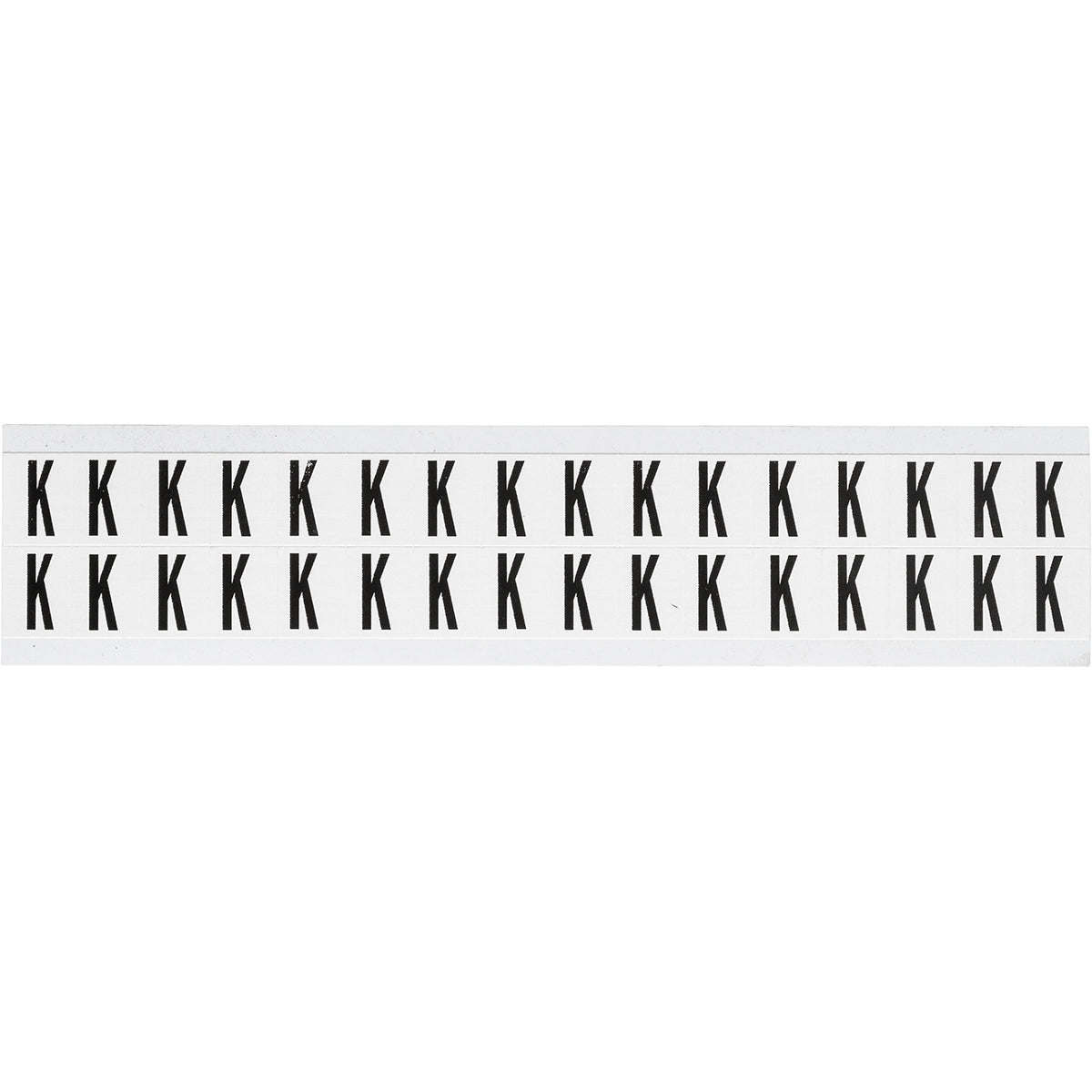 Zahlen & Buchstaben, B-499 (Nylongewebe), Weiß - K , 19 x 14 mm