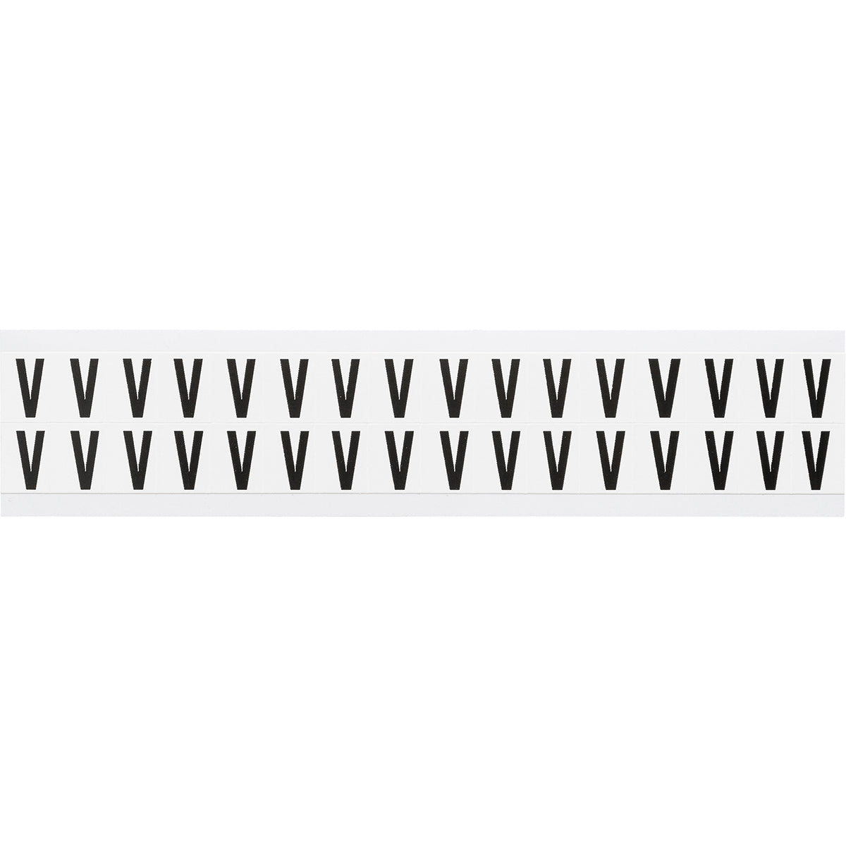 Zahlen & Buchstaben, B-499 (Nylongewebe), Weiß - V , 19 x 14 mm