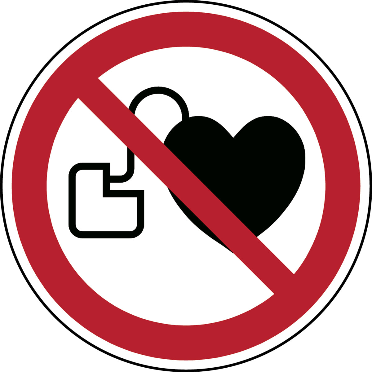 ISO safety sign - Prohibition for persons with pacemakers