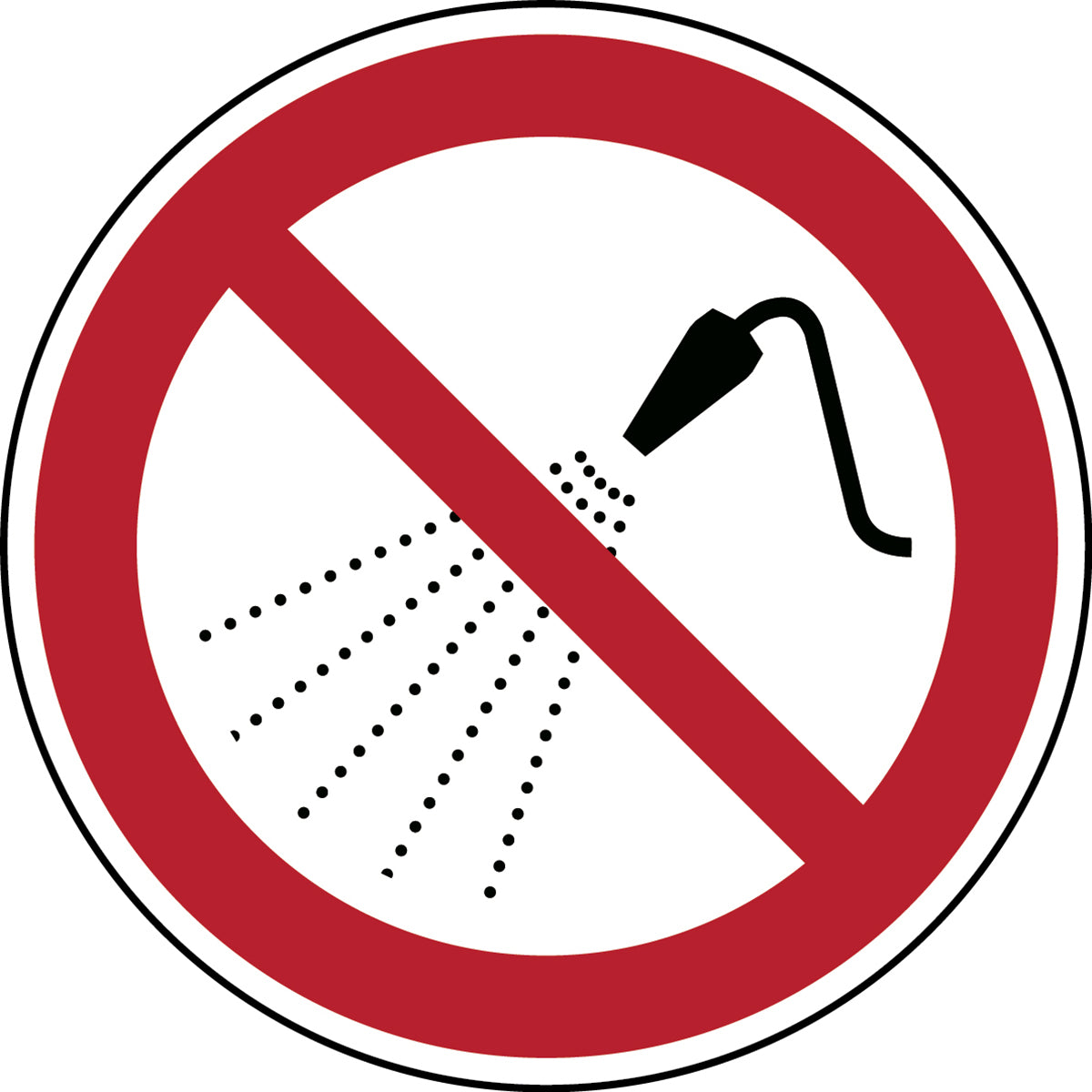 ISO safety sign - No spraying with water