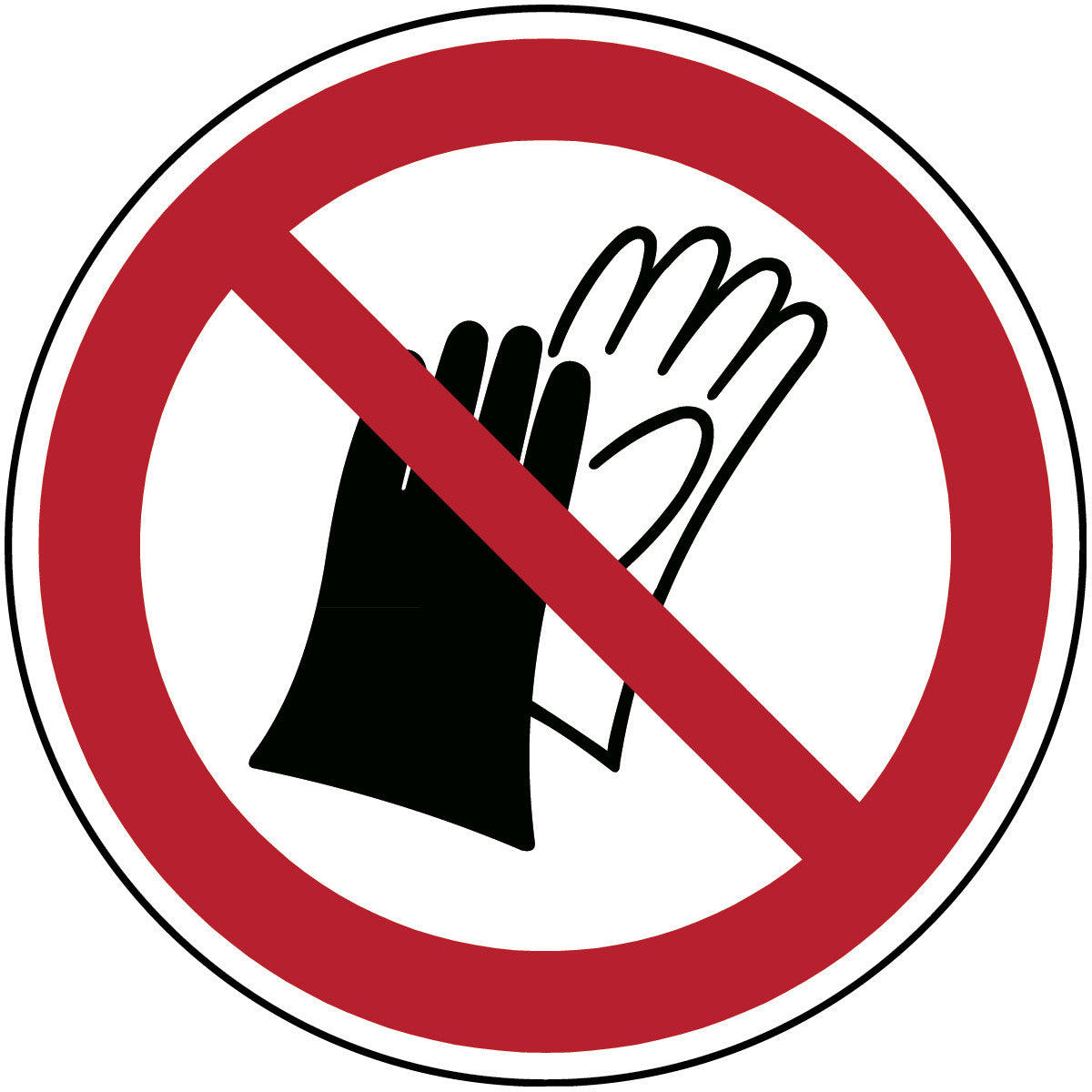 ISO Sicherheitskennzeichnung - Benutzen von Handschuhen verboten
