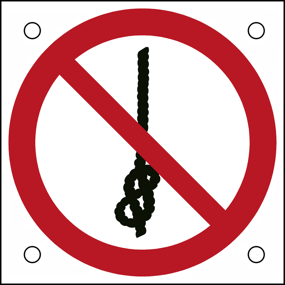 ISO-Sicherheitsschild – Knoten von Seilen verboten