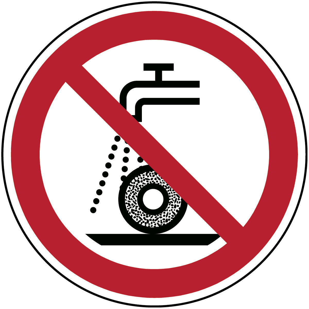 ISO safety marking - Not permitted for wet grinding