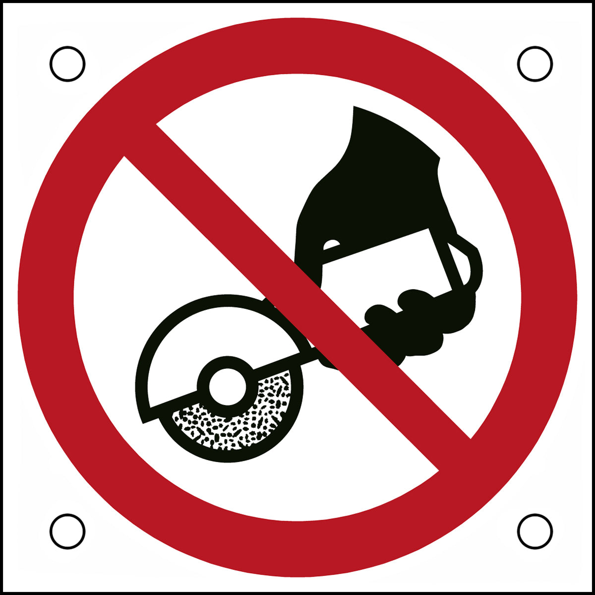 ISO-Sicherheitsschild – Nicht zulässig für Freihand- und handgeführtes Schleifen