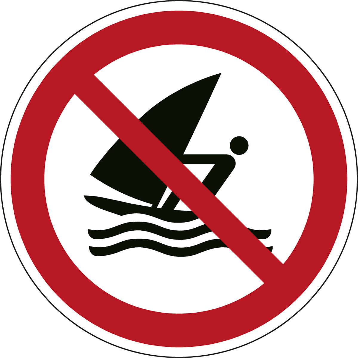 ISO Sicherheitskennzeichnung - Windsurfen verboten