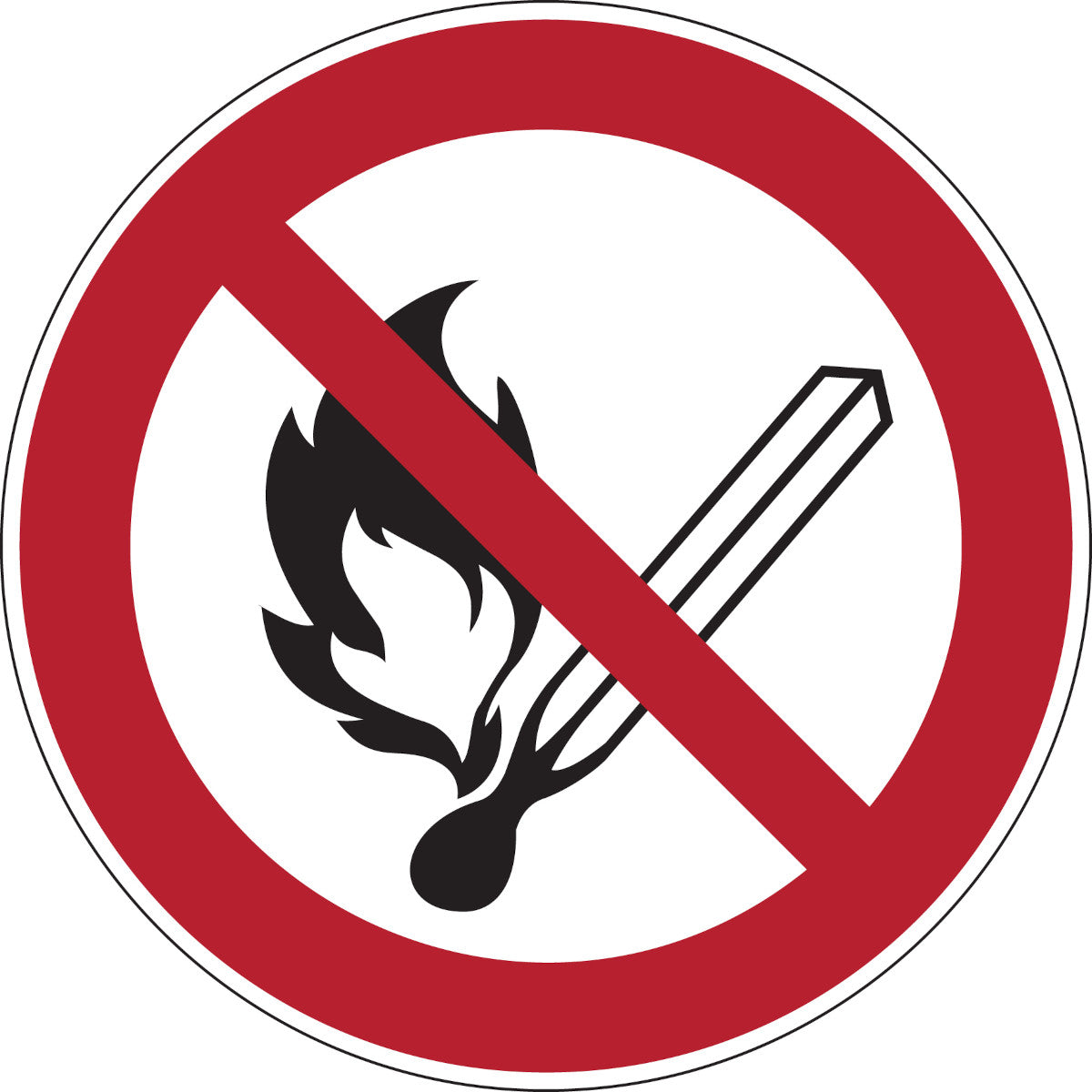 Verbotsschilder - Feuer, offenes Licht und Rauchen verboten