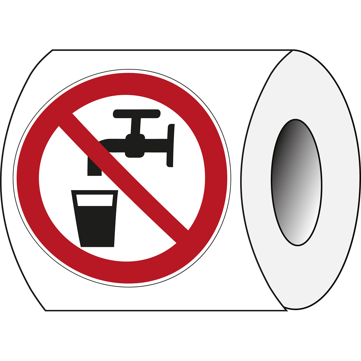 Sicherheitsetiketten auf Rolle - Kein Trinkwasser