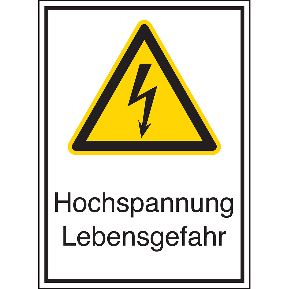Warning signs for electrical equipment - high voltage, danger to life