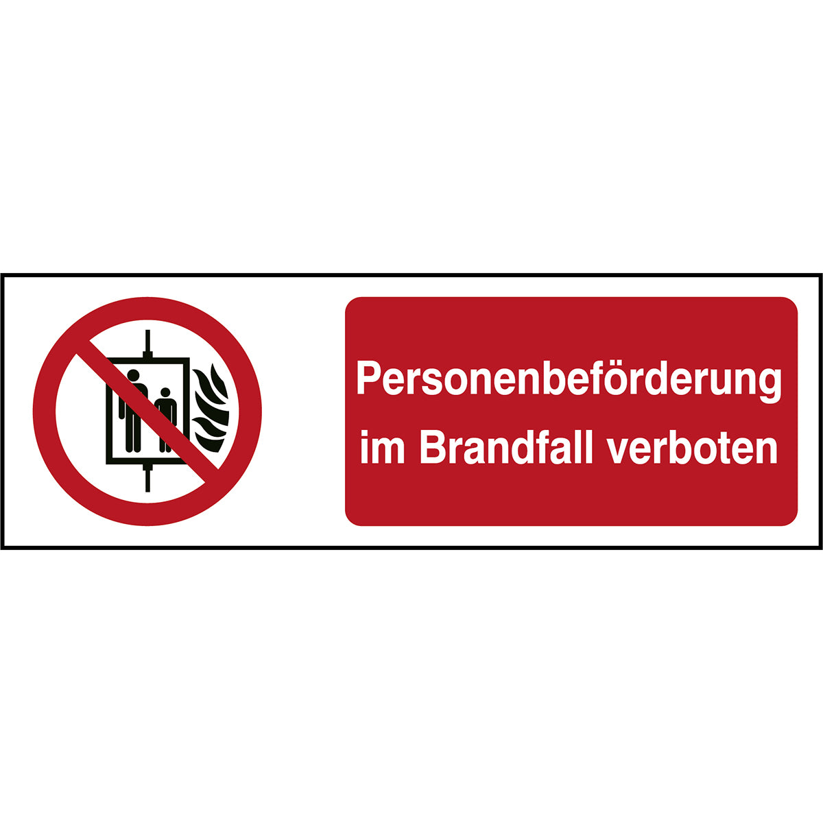 ISO Sicherheitskennzeichnung - Aufzug im Brandfall nicht benutzen