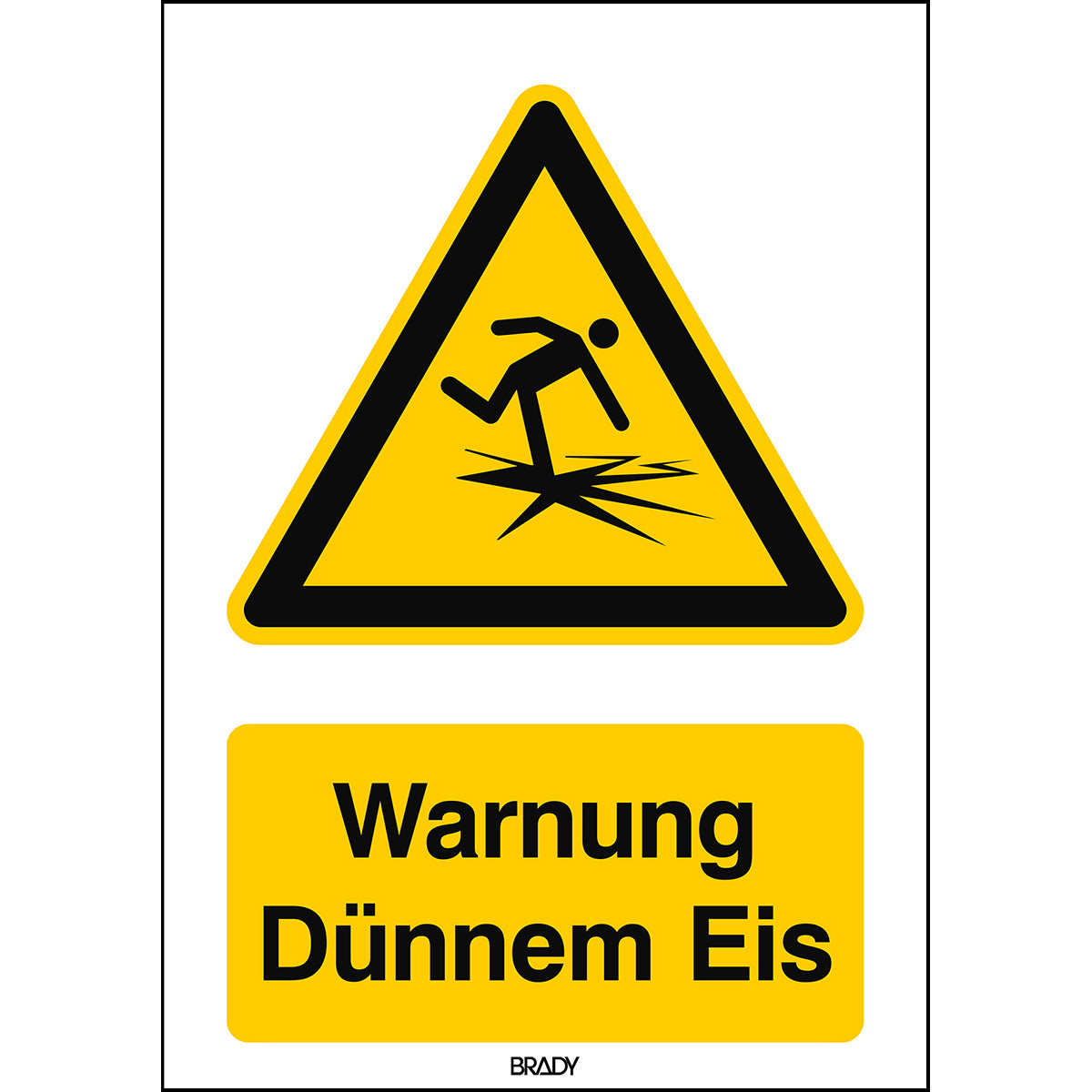 ISO Sicherheitskennzeichnung - Warnung Dünnem Eis