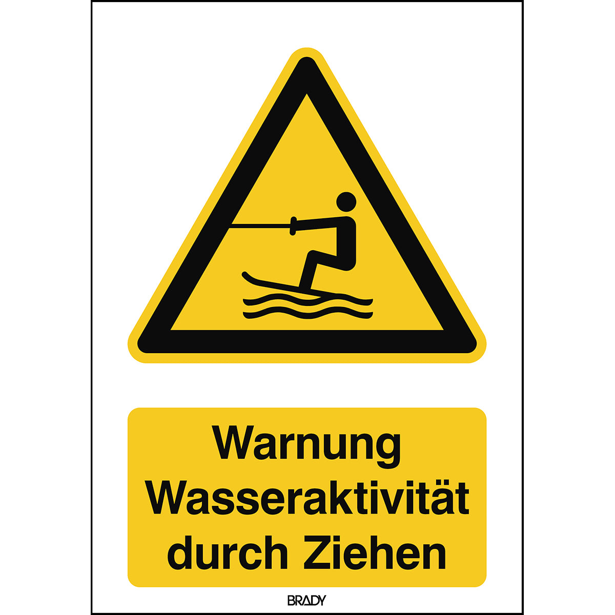 ISO Sicherheitskennzeichnung - Warnung - Wasseraktivität durch Ziehen