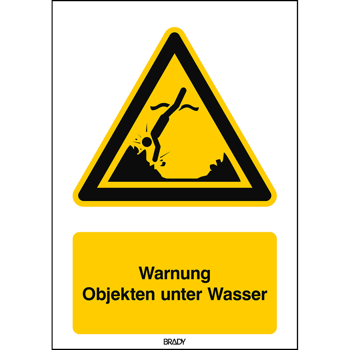 ISO Sicherheitskennzeichnung - Warnung Objekten unter Wasser