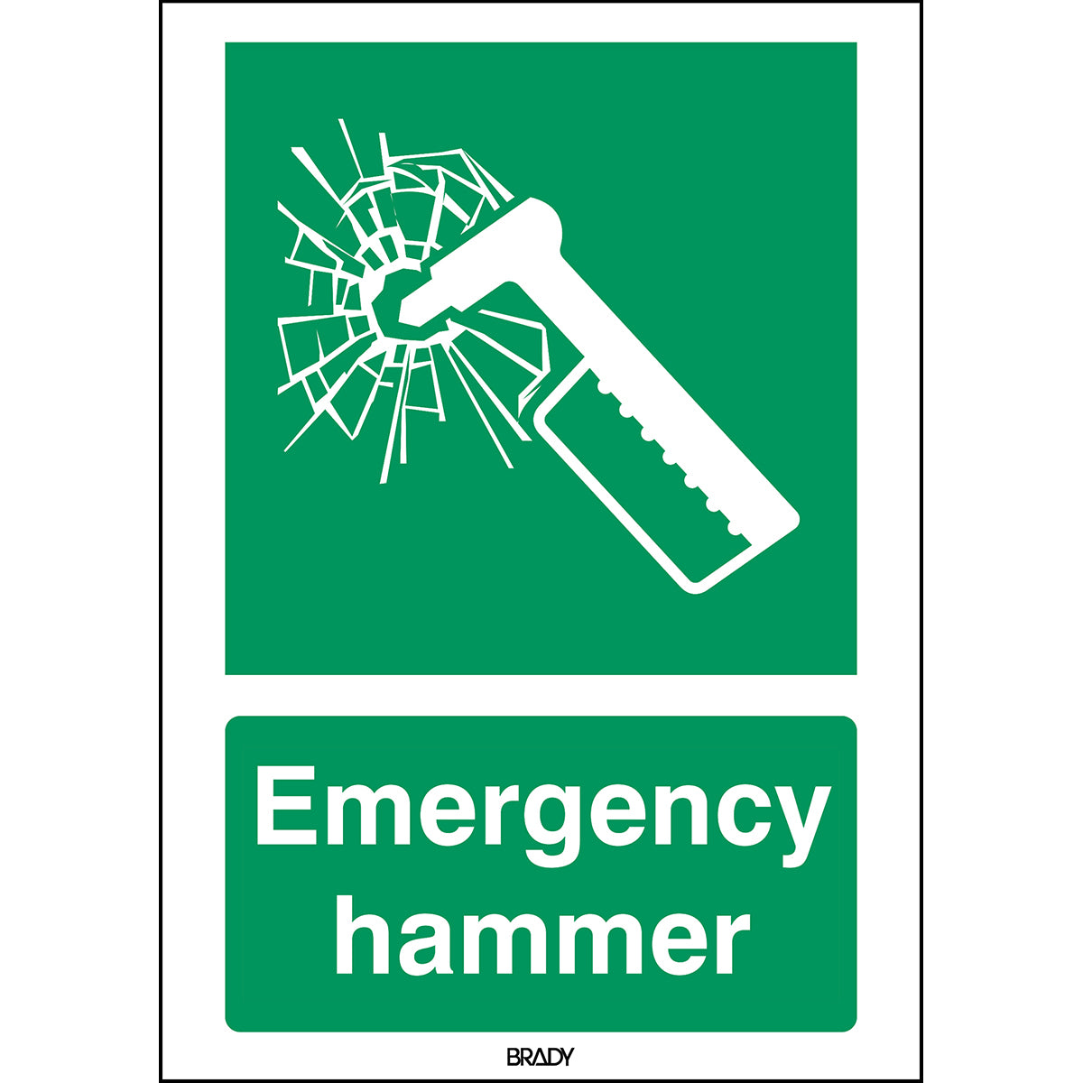 ISO-Sicherheitsschild – Notfallhammer